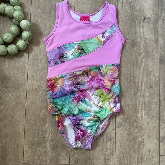 Capezio Future Star Girls Vibrant Multi Color Dance Leotard One-Piece Size Small - Picture 16 of 16